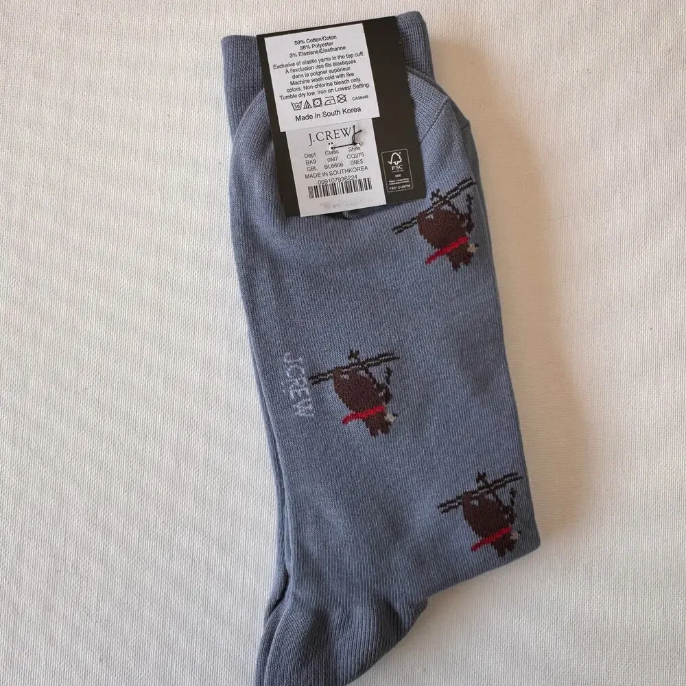 J.Crew Women's Winter Skiing Bear  Crew Style Socks NWT